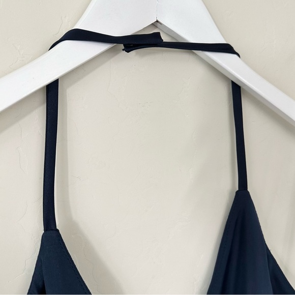 White by Vera Wang Long Chiffon Halter Cascading Bridesmaid Dress in Midnight - Picture 8 of 14